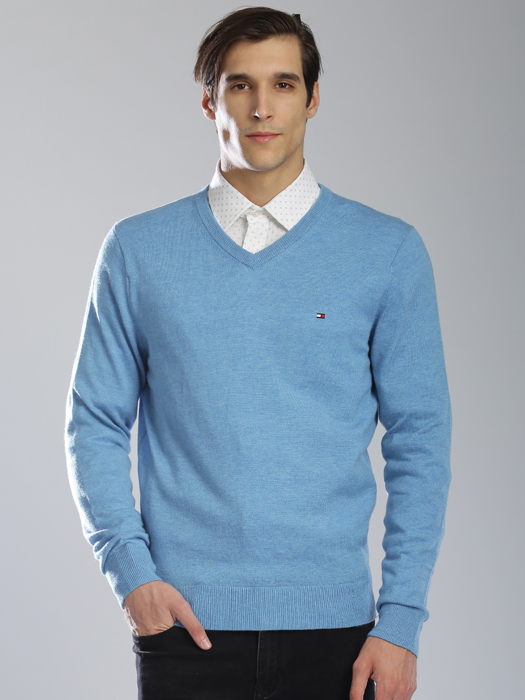 Baby blue tommy hot sale hilfiger sweater