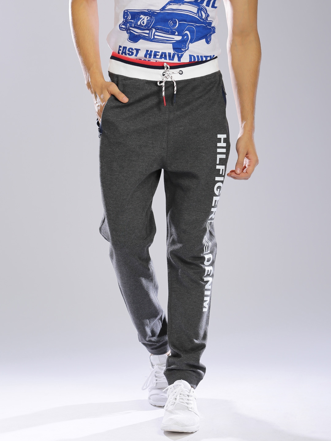 tommy hilfiger grey track pants