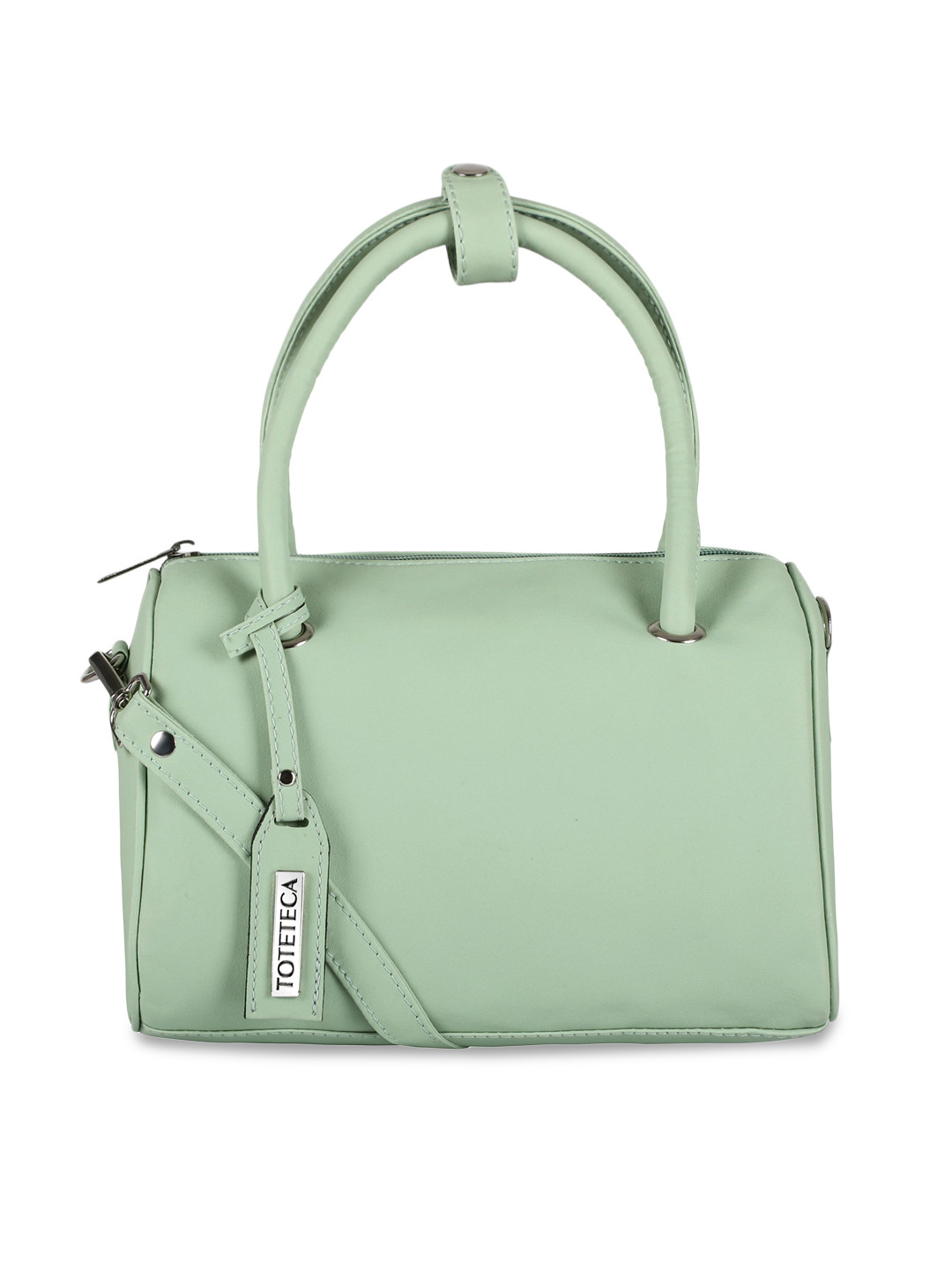 Toteteca Green PU Structured Handheld Bag