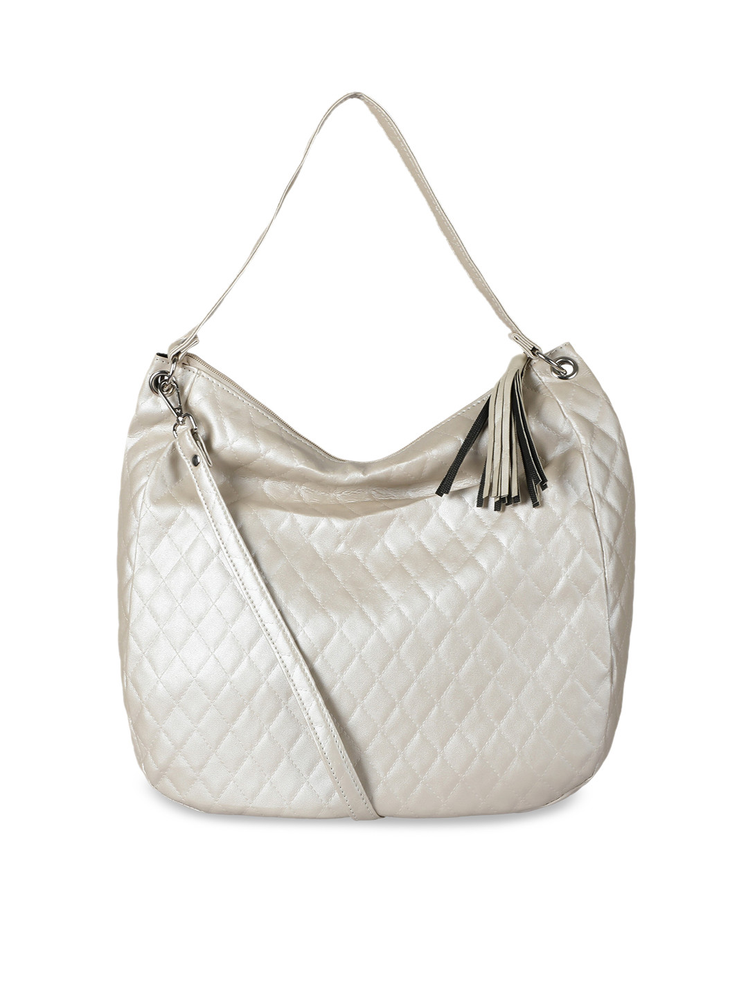 Toteteca Gold-Toned PU Bucket Hobo Bag with Quilted