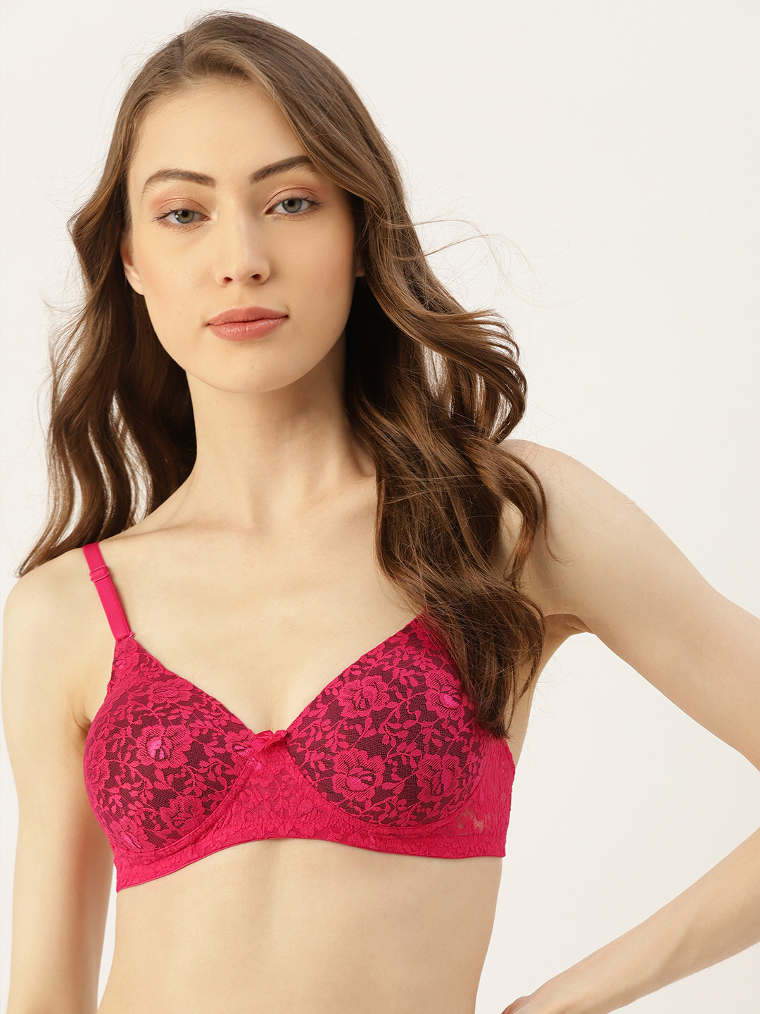 DressBerry Pink Floral T-shirt Bra Lightly Padded