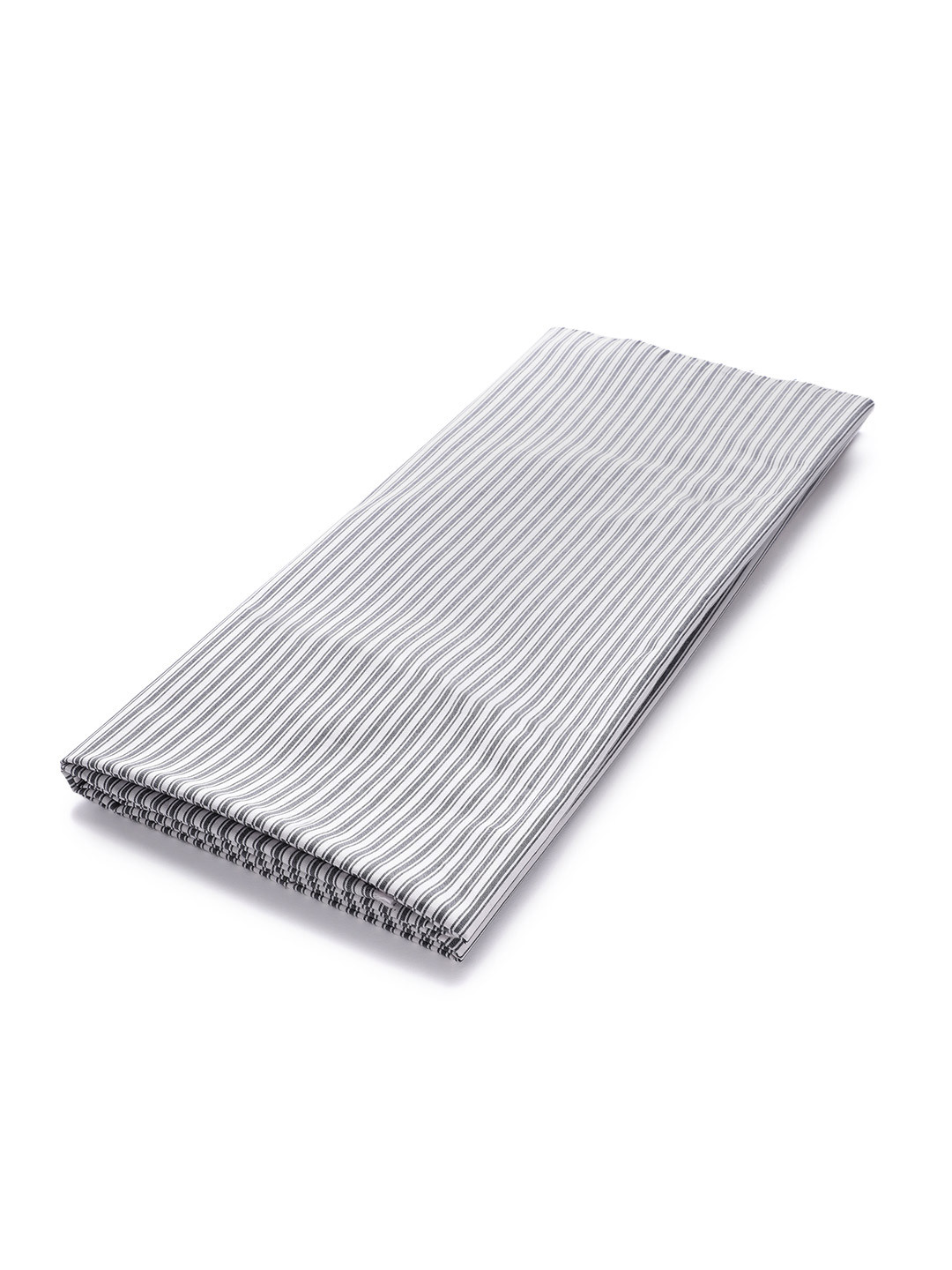 LONDON CROSS Men White & Grey Striped Cotton Shirt Fabric