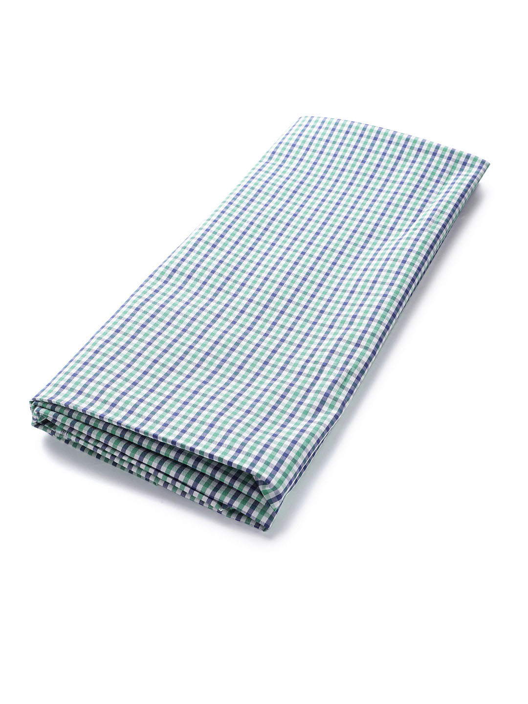 LONDON CROSS White & Green Checked Cotton Shirt Fabric