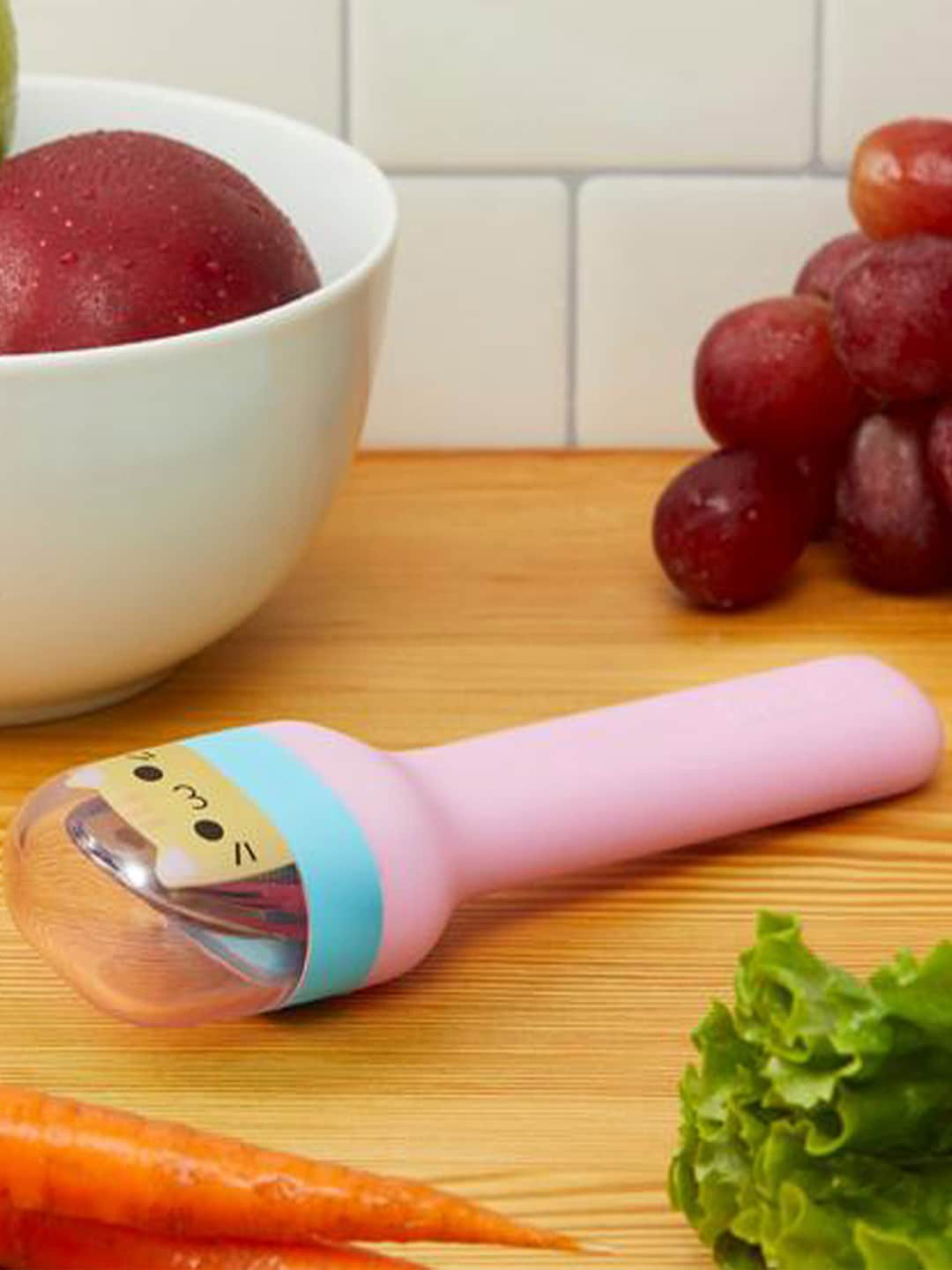 ZOKU Pink & Silver-Toned 3 Pieces Printed Stainless Steel Pocket Utensil Set