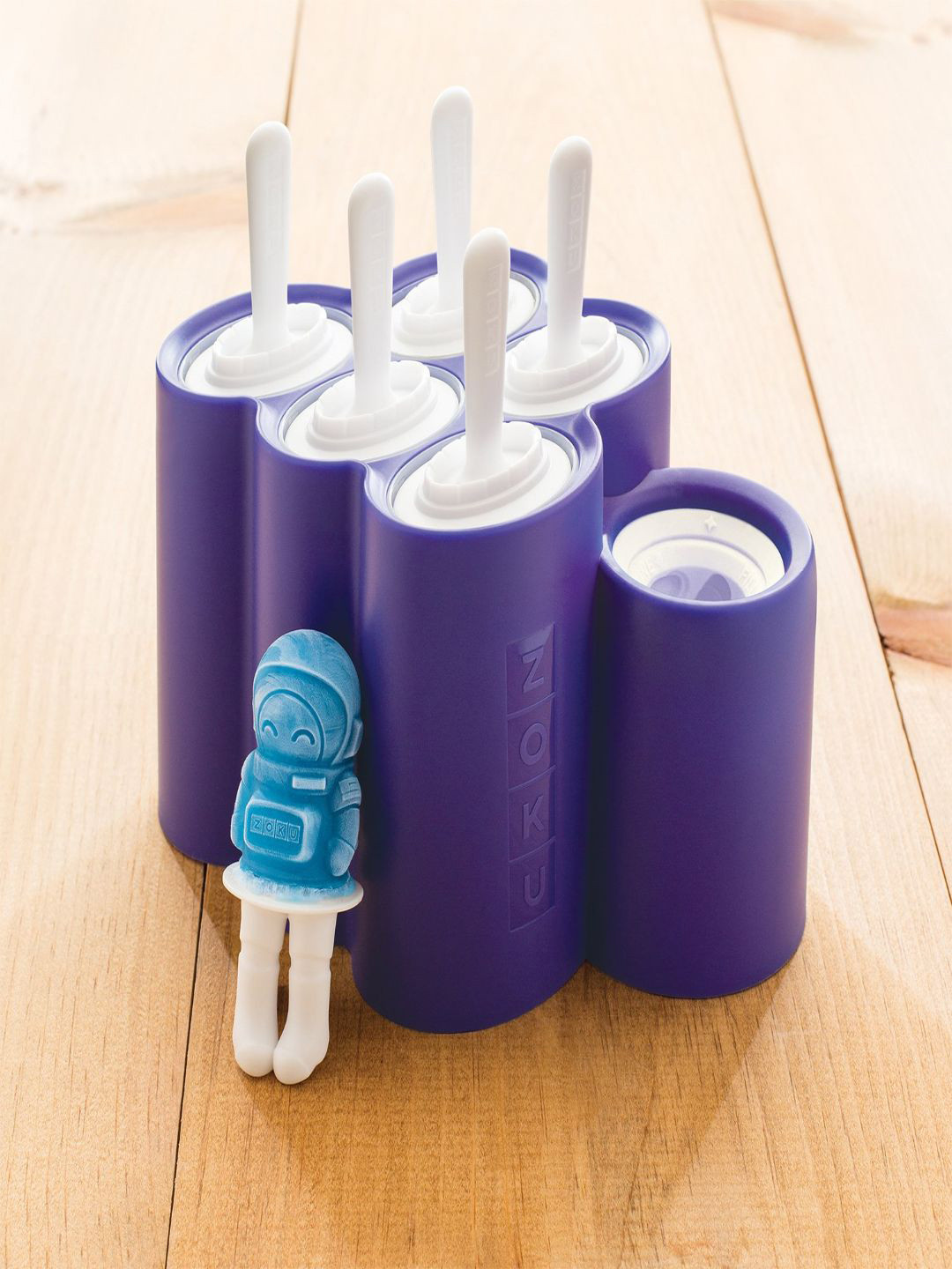 ZOKU Purple & White Set Of 6 Ice Pop Mold