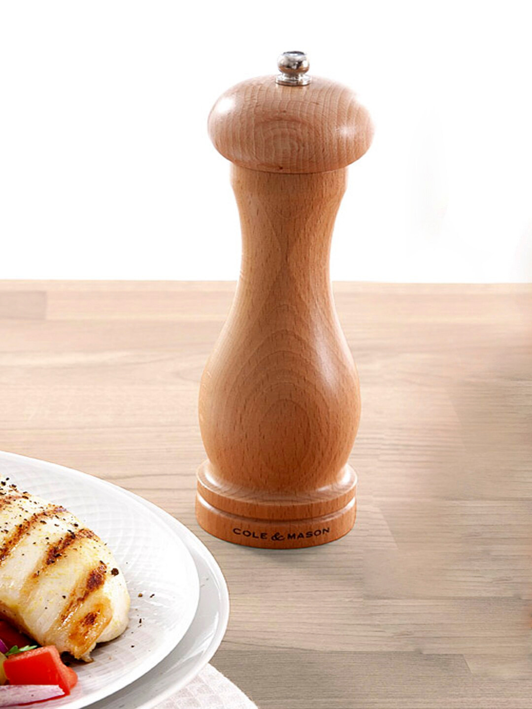 Cole & Mason Brown Beech Capstan Precision Salt Mill
