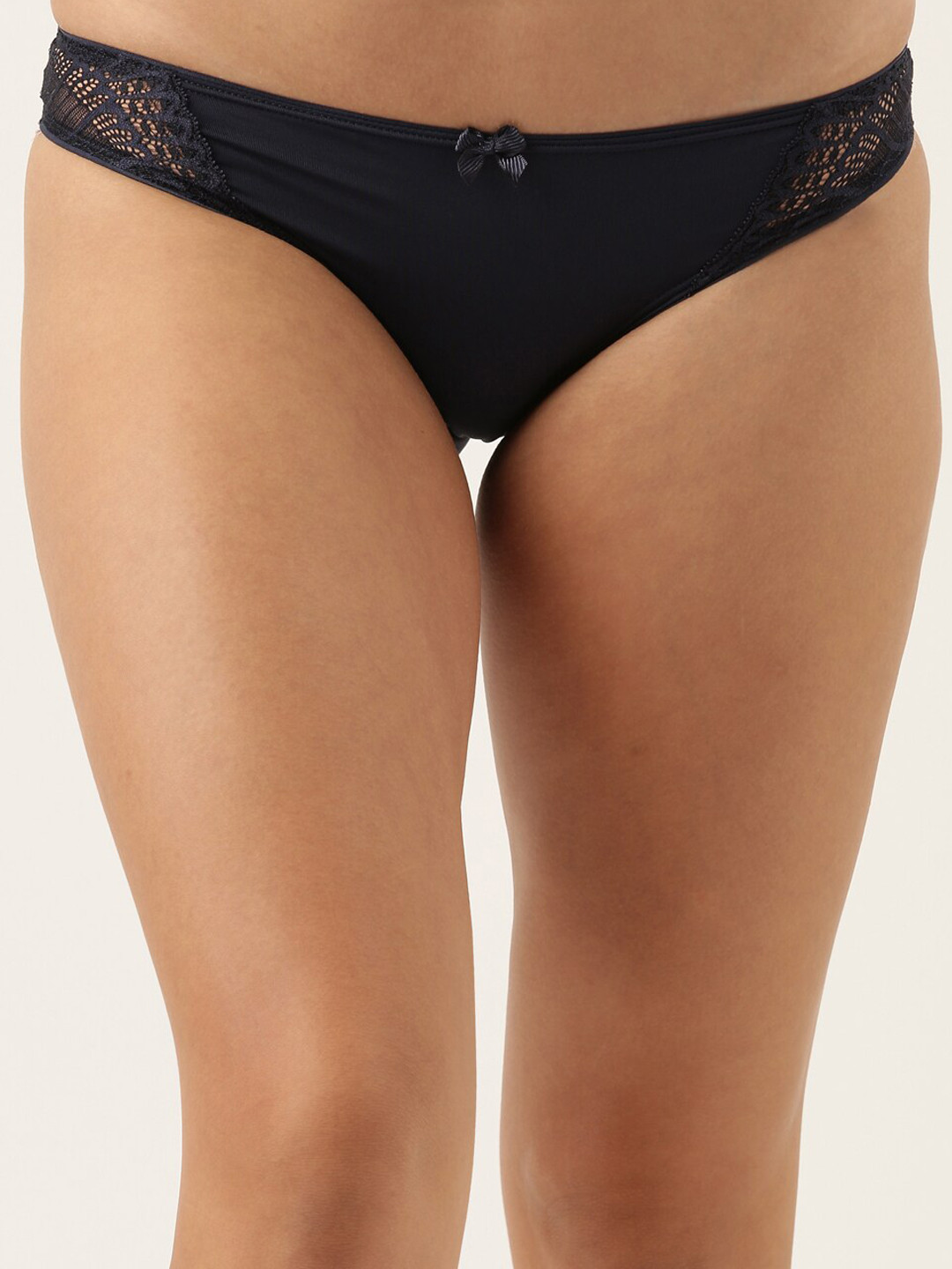 Enamor Women Navy Blue Self Design Bikini Briefs