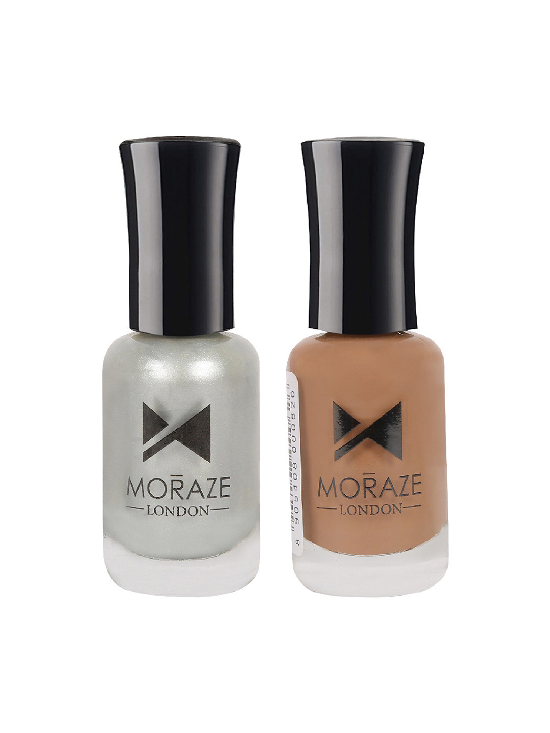 Moraze Set of 2 Sparkling Silver Nude & Cocoa Nude Nail Polish
