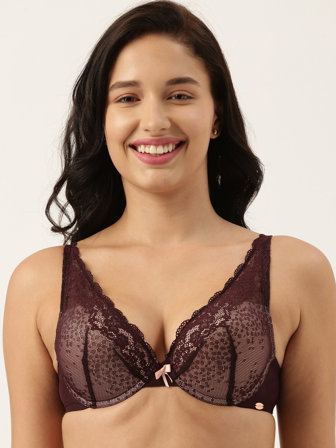 Enamor Padded Wired Medium Coverage Cleavage Enhancer and Extended Neckline Push-Up Bra