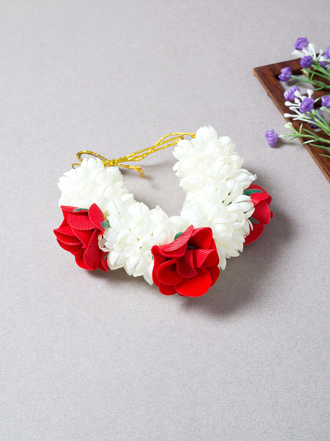 Golden Peacock Women White & Red Hair Accessory