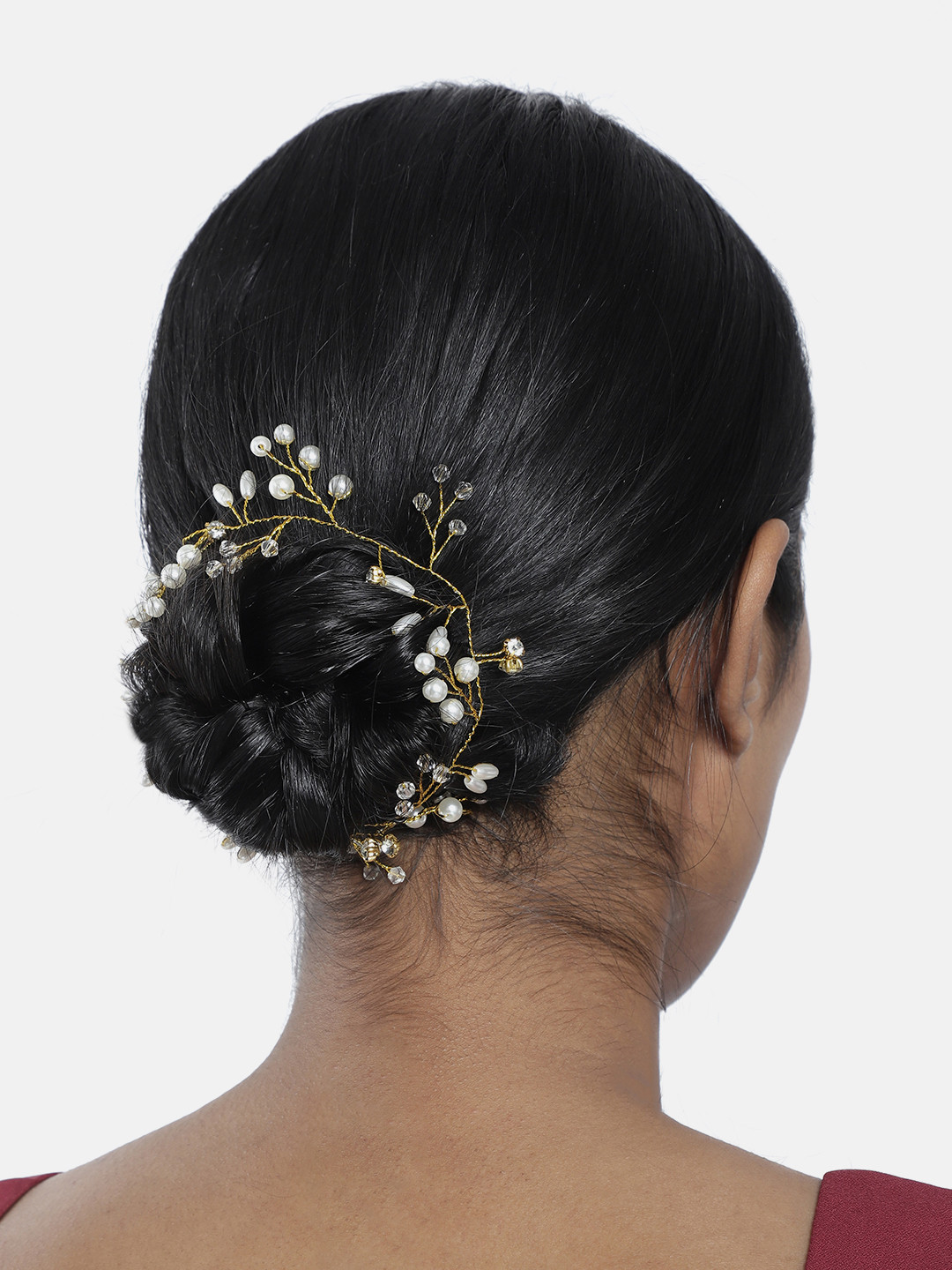 Peora Women White & Gold-Toned Hairband