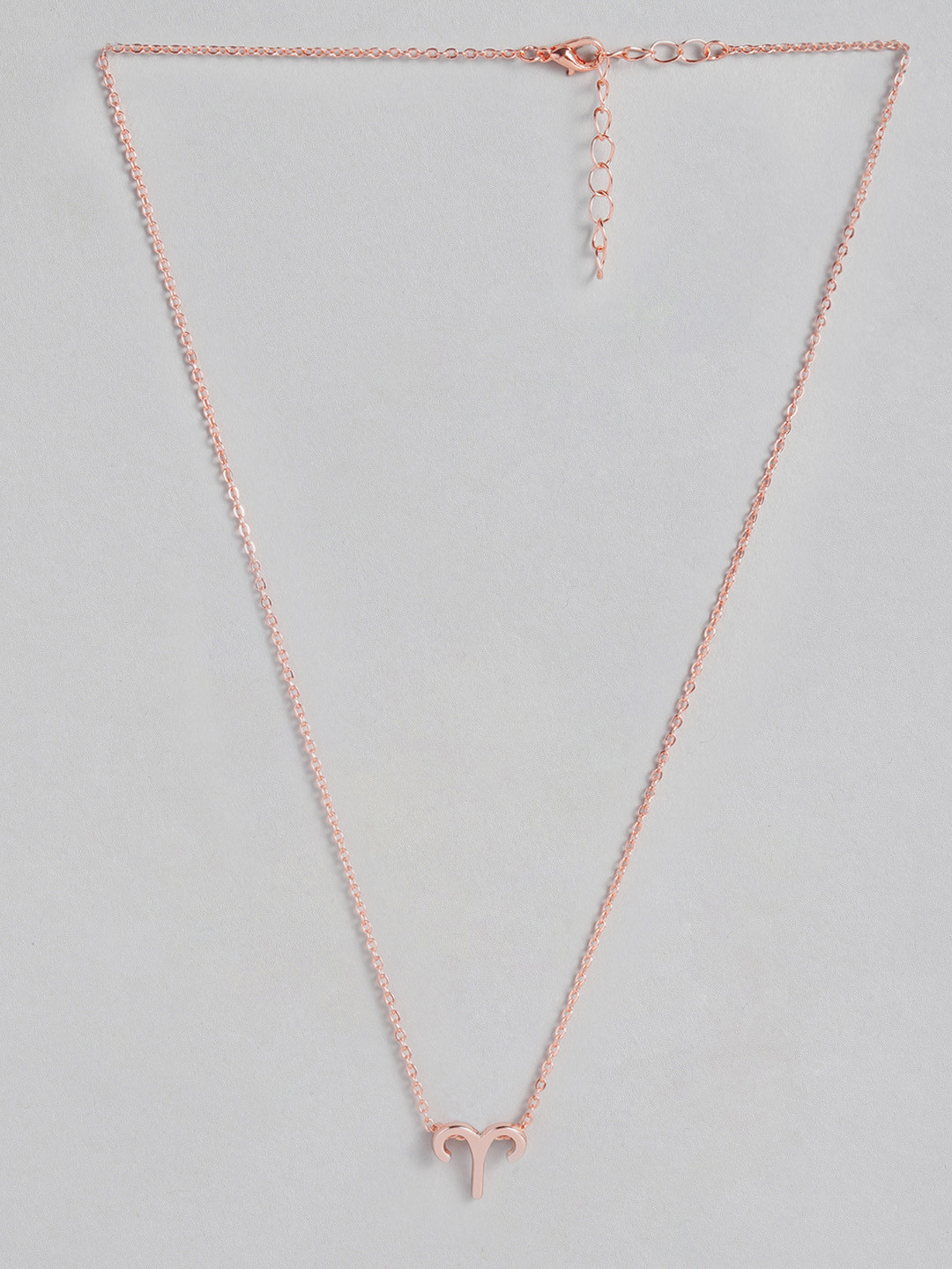 Peora Gold-Plated Aries Horoscope Zodiac Sign Pendant with Chain