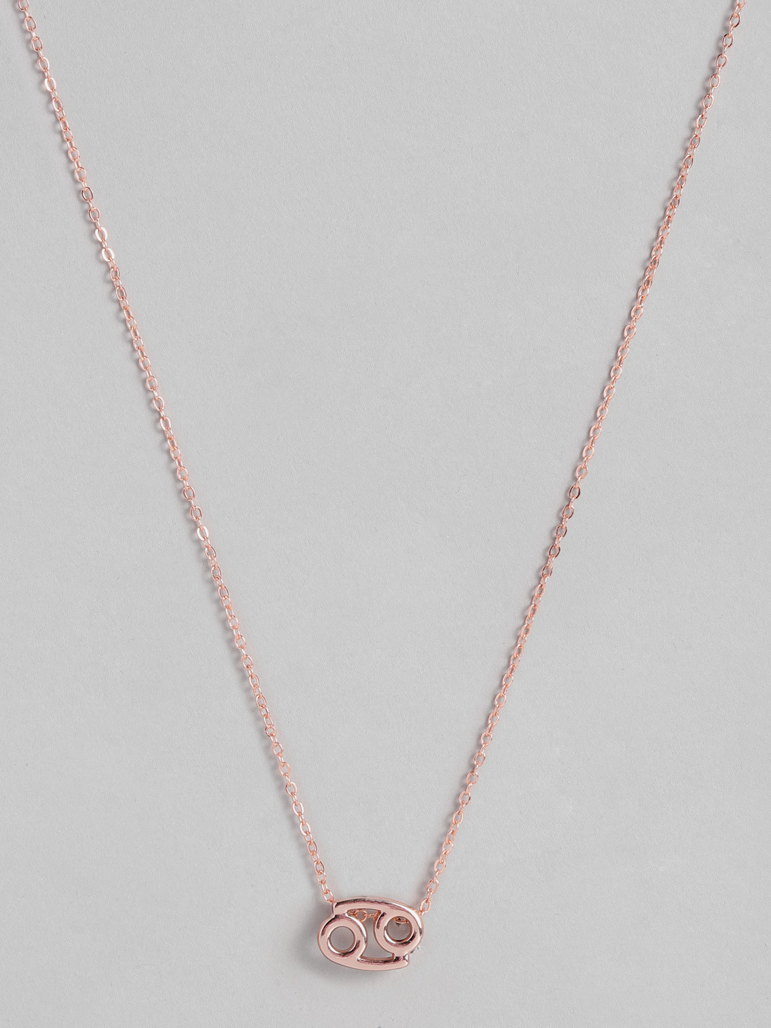 Peora Rose Gold-Plated Cancer Horoscope Zodiac Sign Pendant with Chain