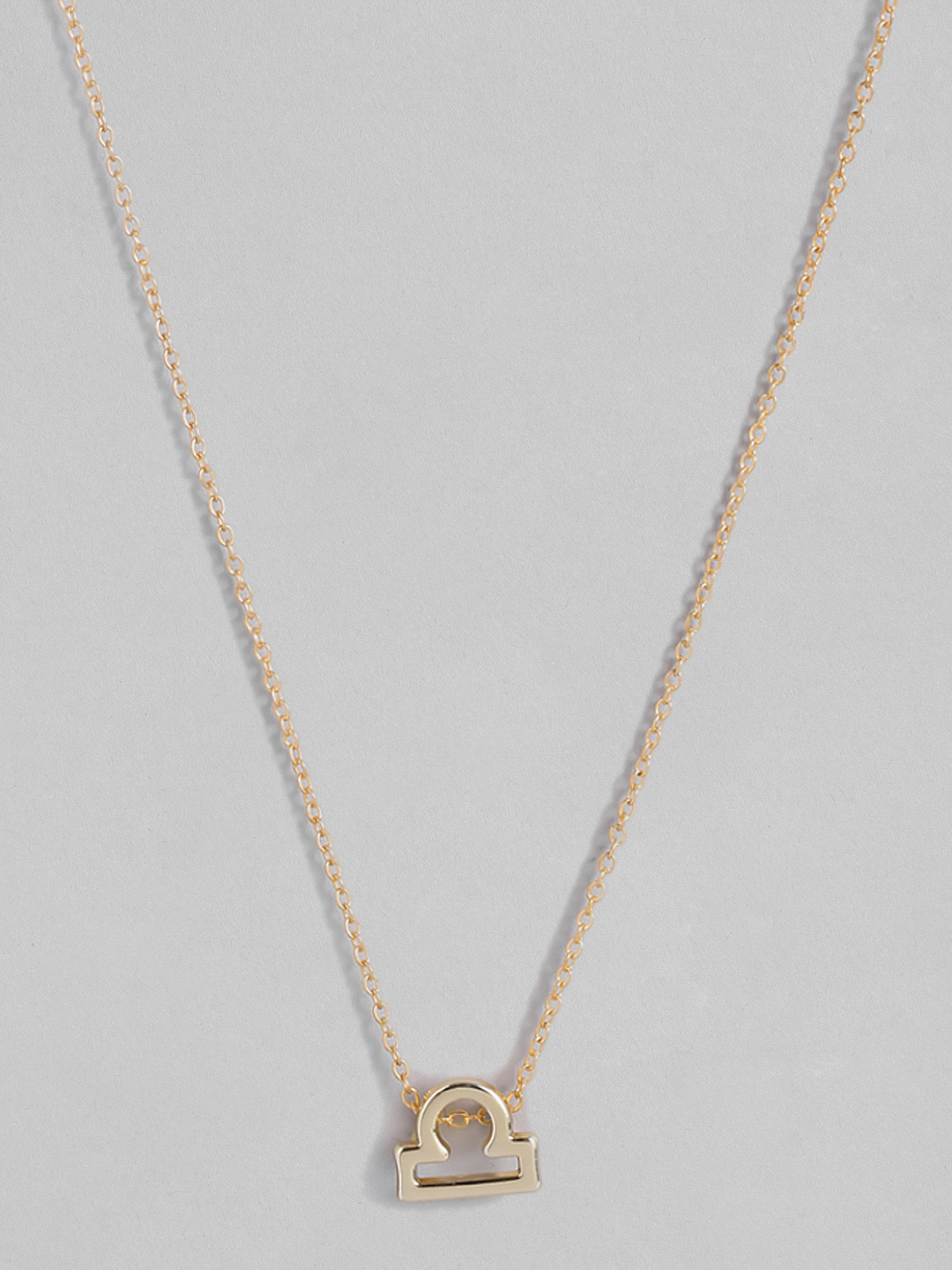 Peora Gold-Plated Libra Horoscope Zodiac Sign Pendant with Chain