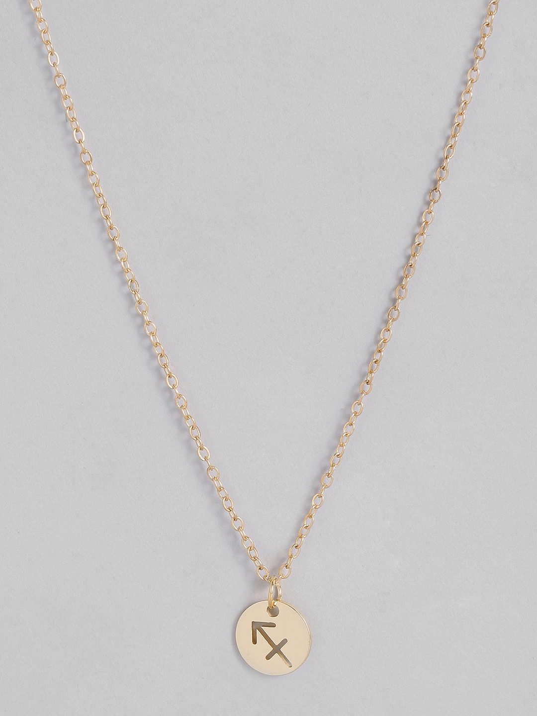 Peora Gold-Plated Sagittarius Zodiac Sign Pendant with Chain