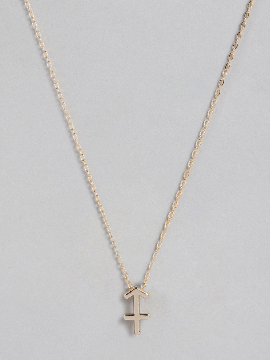 Peora Gold-Plated Sagittarius Horoscope Zodiac Sign Pendant with Chain