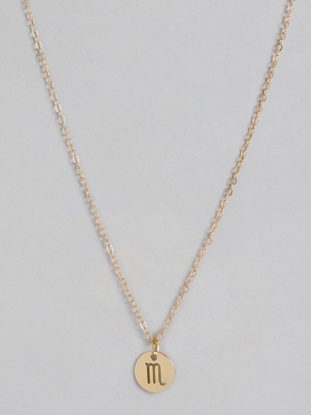 Peora Gold-Plated Scorpio Zodiac Sign Pendant with Chain