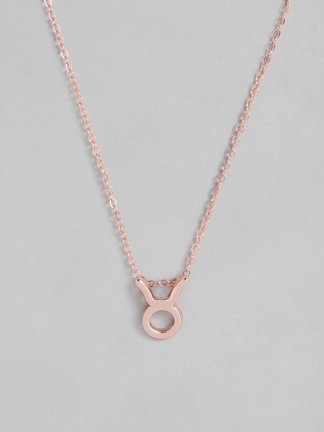 Peora Rose Gold-Plated Tauras Horoscope Zodiac Sign Pendant with Chain