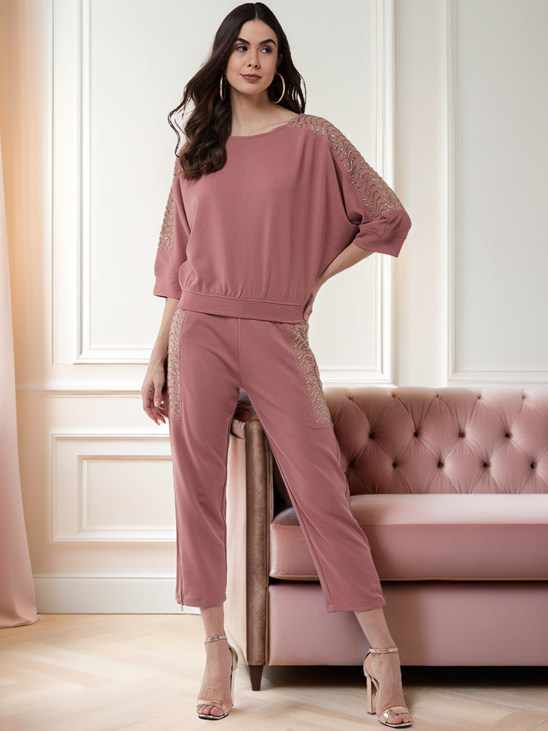 Zima Leto Women Mauve Top with Pyjamas