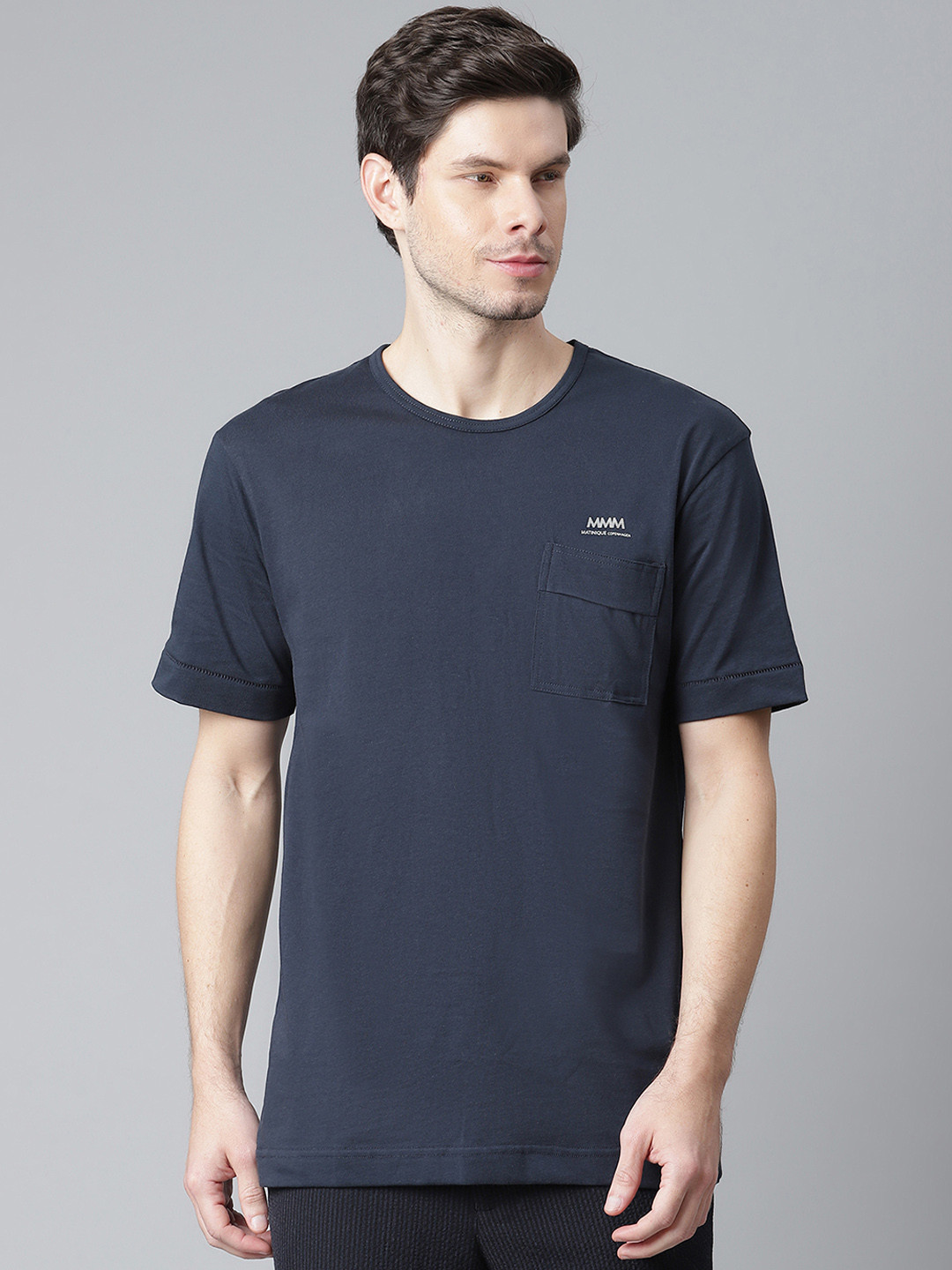 Matinique Men Navy Blue T-shirt