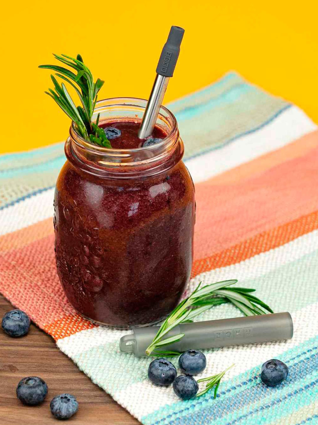 Zoku Grey & Silver-Toned Two Tone Pocket Straw