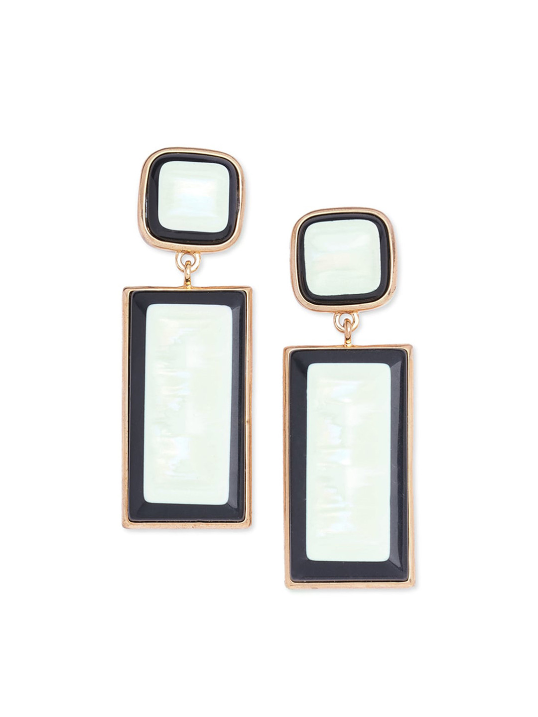 Blisscovered White Square Drop Earrings
