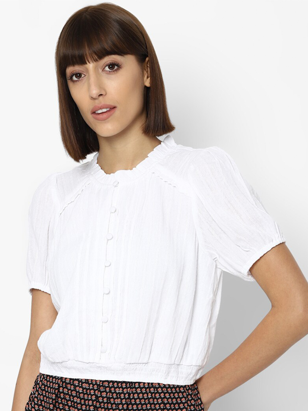 AMERICAN EAGLE OUTFITTERS White Shirt Style Top