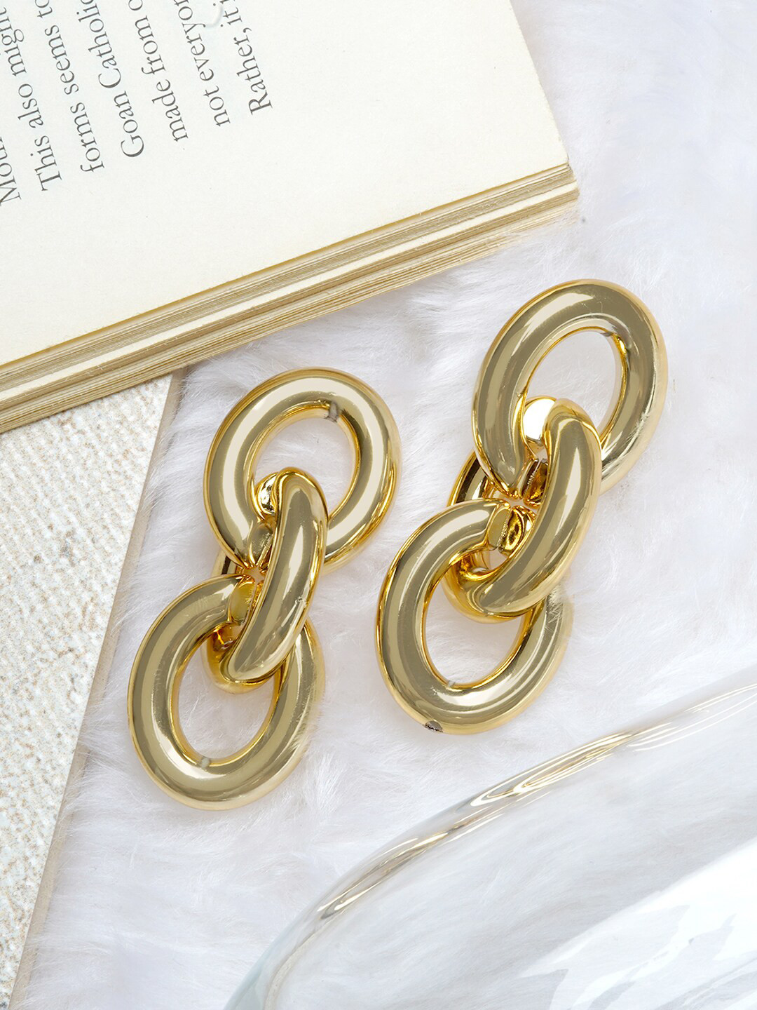JOKER & WITCH Gold-Toned Chain Link Studs Earrings
