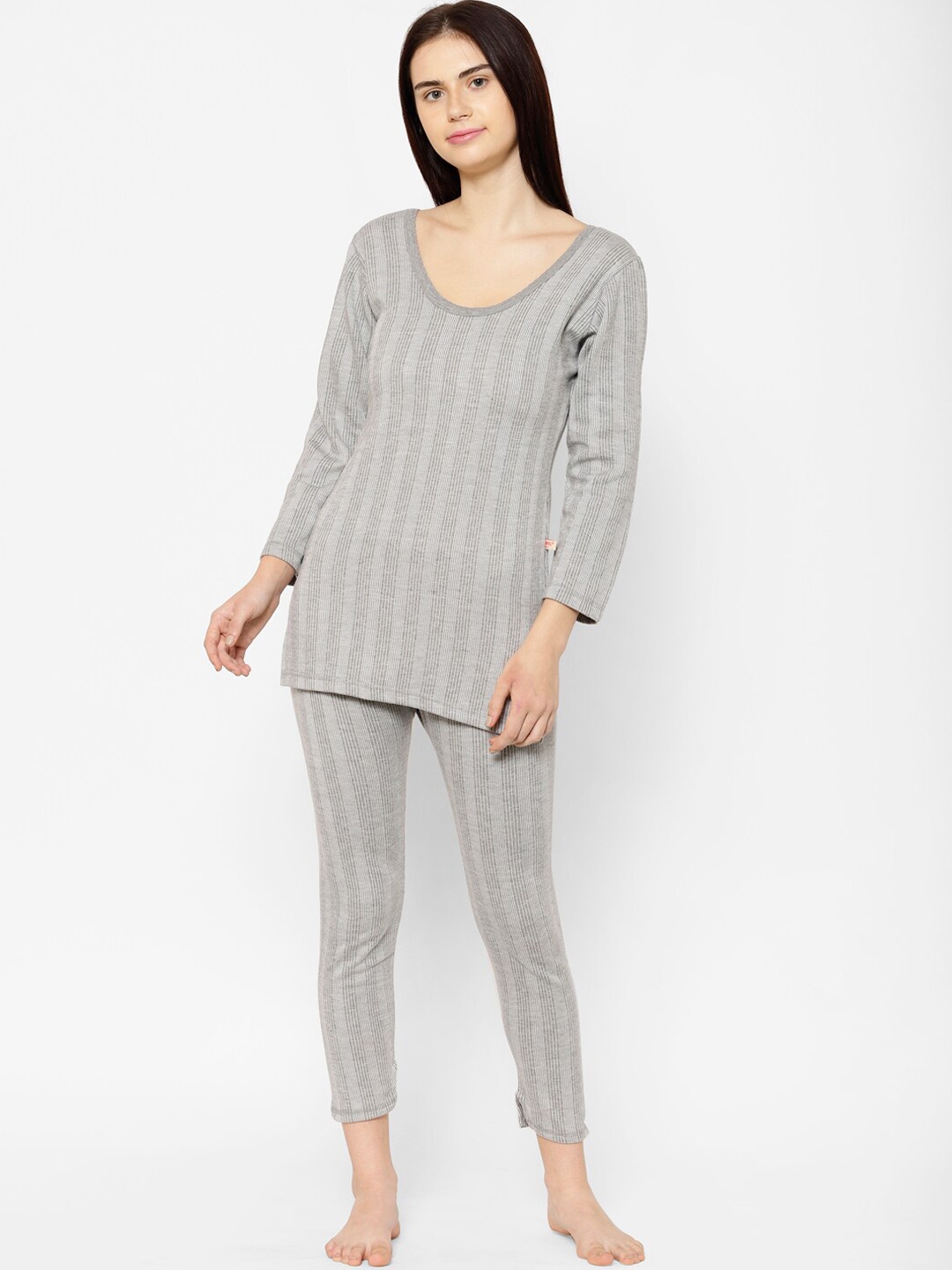 Women Striped Thermal Set