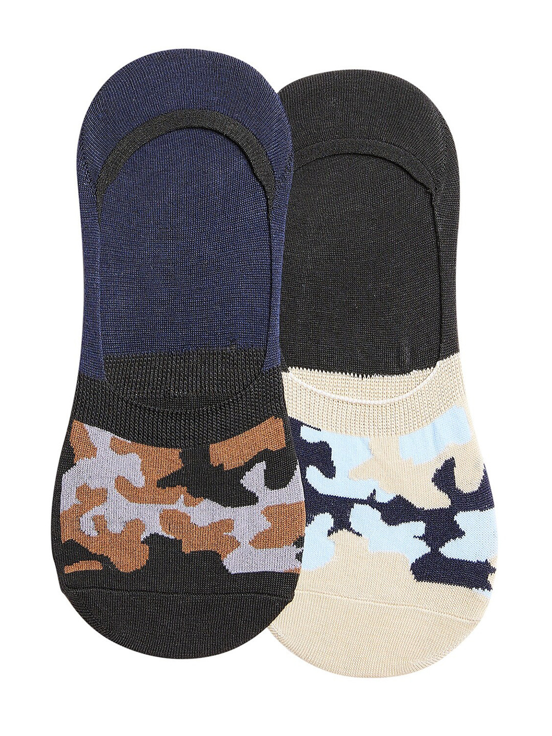 SECRETS BY ZEROKAATA Women Pack Of 2 Assorted Patterned Cotton Shoe Liners Socks