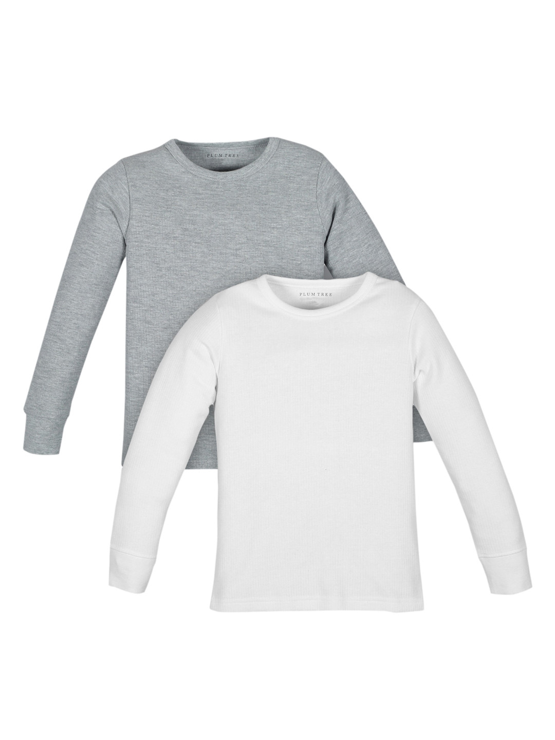 PLUM TREE Girls Pack Of 2 Solid Thermal Tops