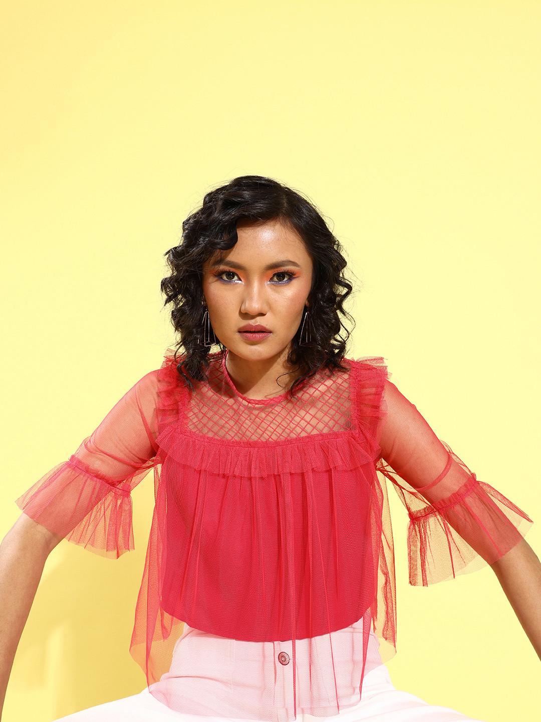 KASSUALLY Women Pretty Pink Sleek Top