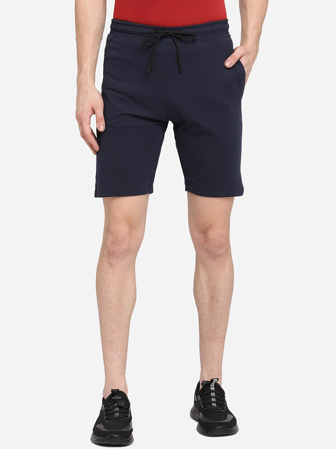 JADE BLUE Men Blue Pure Cotton Regular Shorts