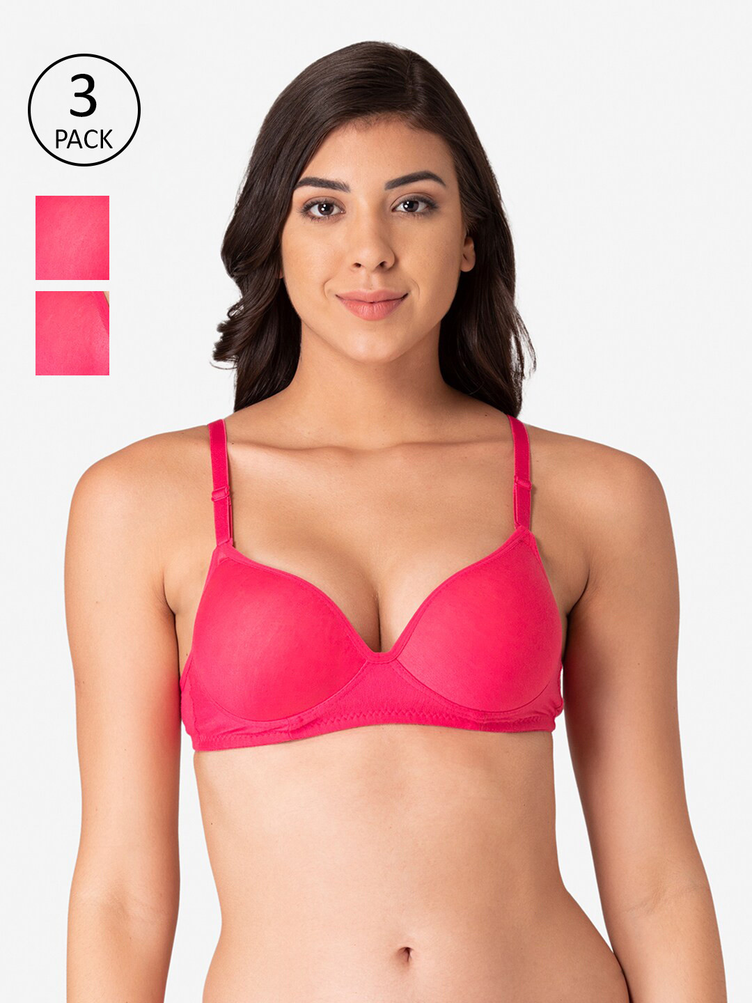 Komli Pack of 3 Heavily Padded Everyday Tshirt Bra