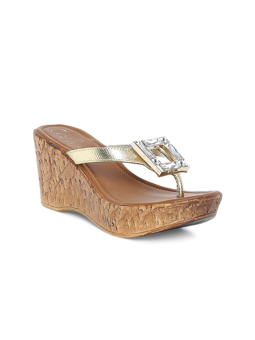 catwalk golden wedges