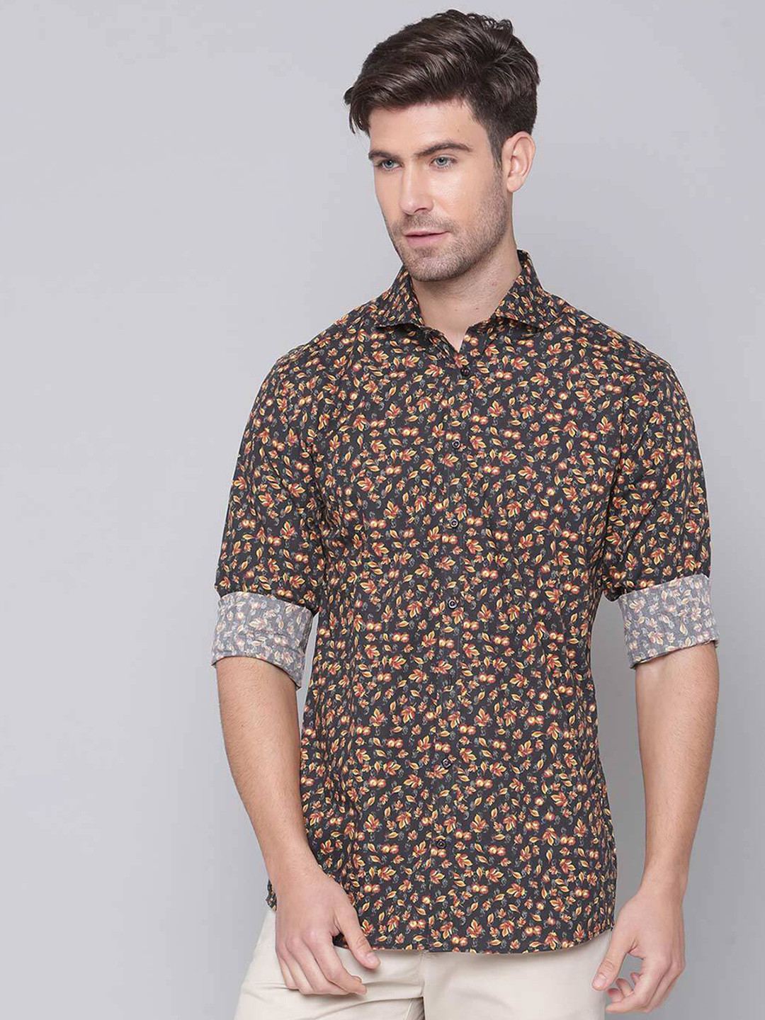 Bruun & Stengade Men Black Slim Fit Pure Cotton Casual Shirt