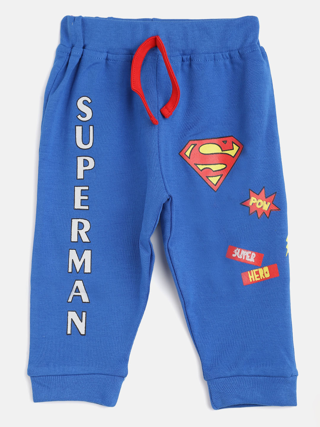 Moms Love Infant Boys Blue & Red Superman Print Cotton Lounge Joggers