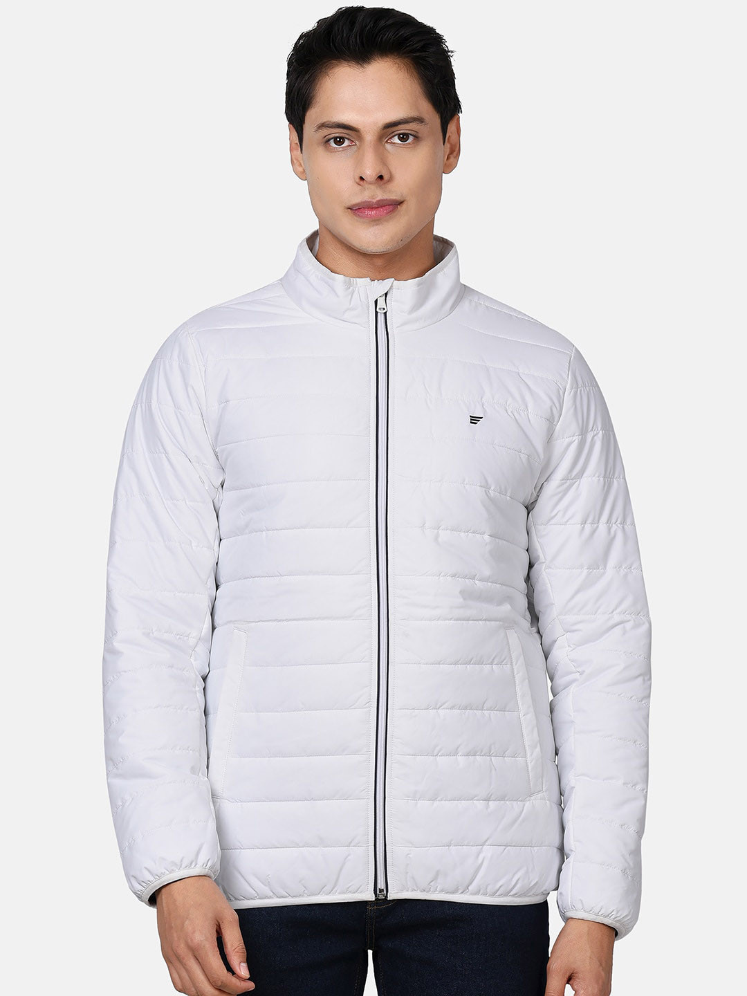t-base Men White Lightweight Puffer Jacket