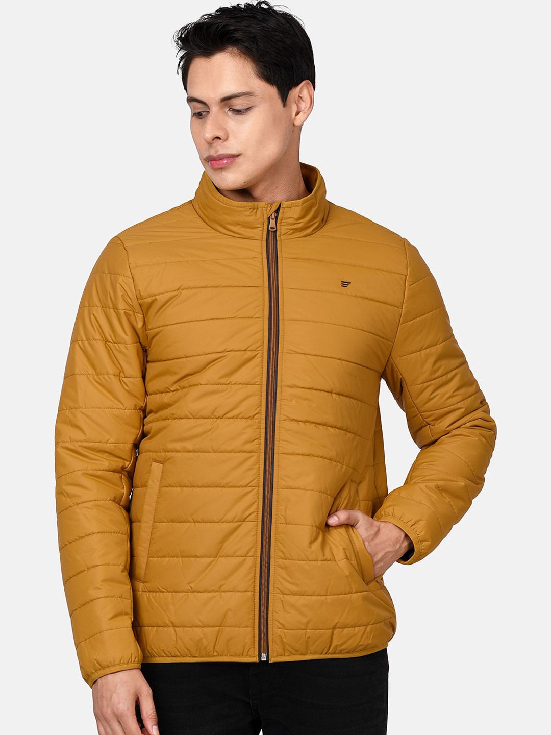 t-base Men Yellow Lightweight Padded Jacket
