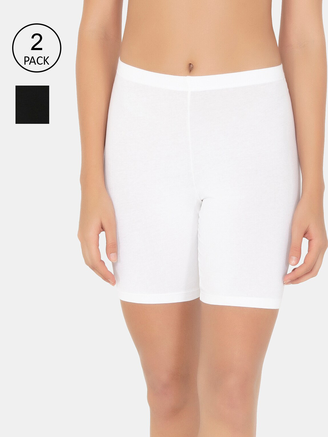 Amante Women Pack of 2 Black & White Sport Shorts