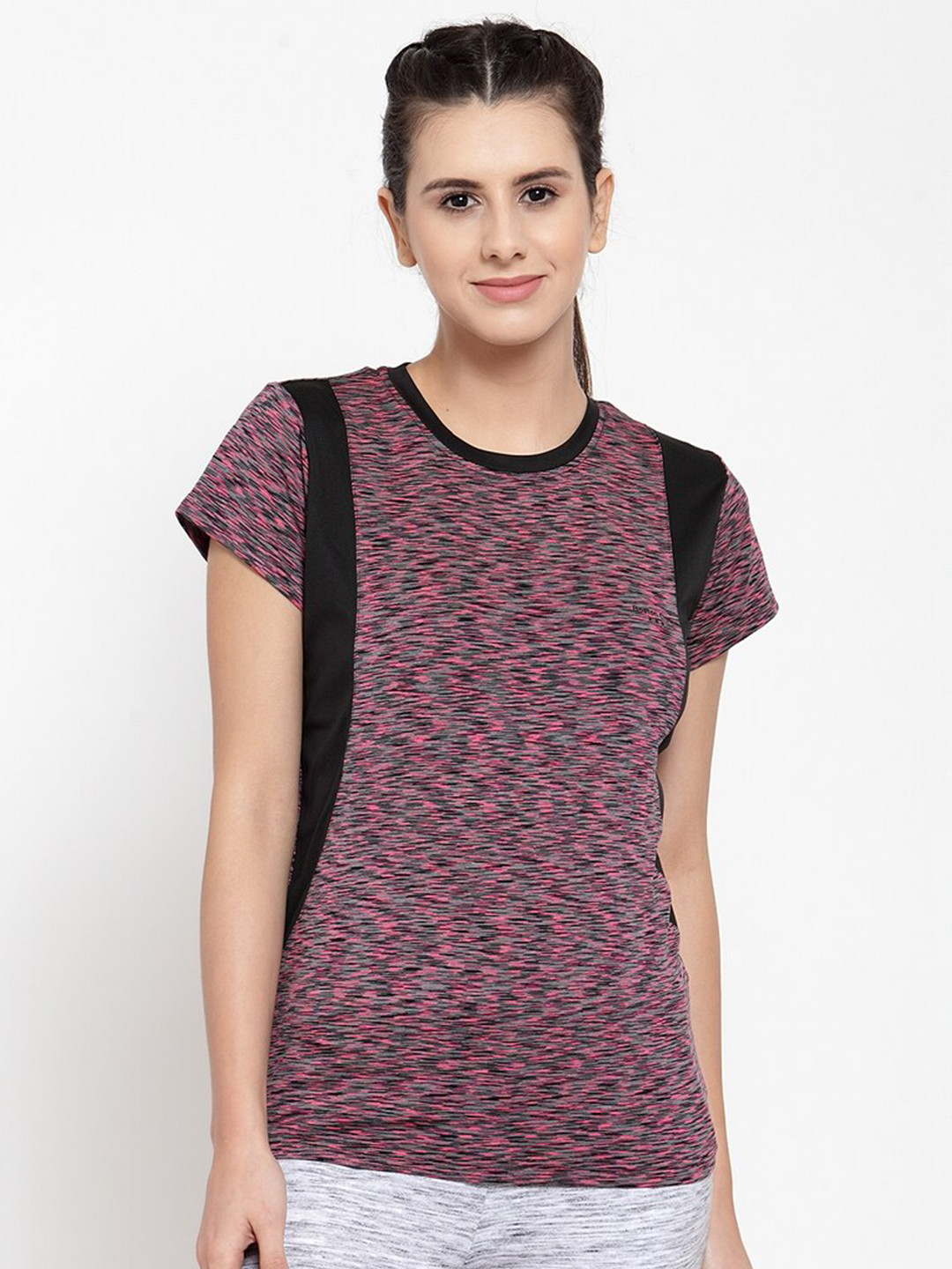 Boston Club Women Purple Extended Sleeves Pockets T-shirt