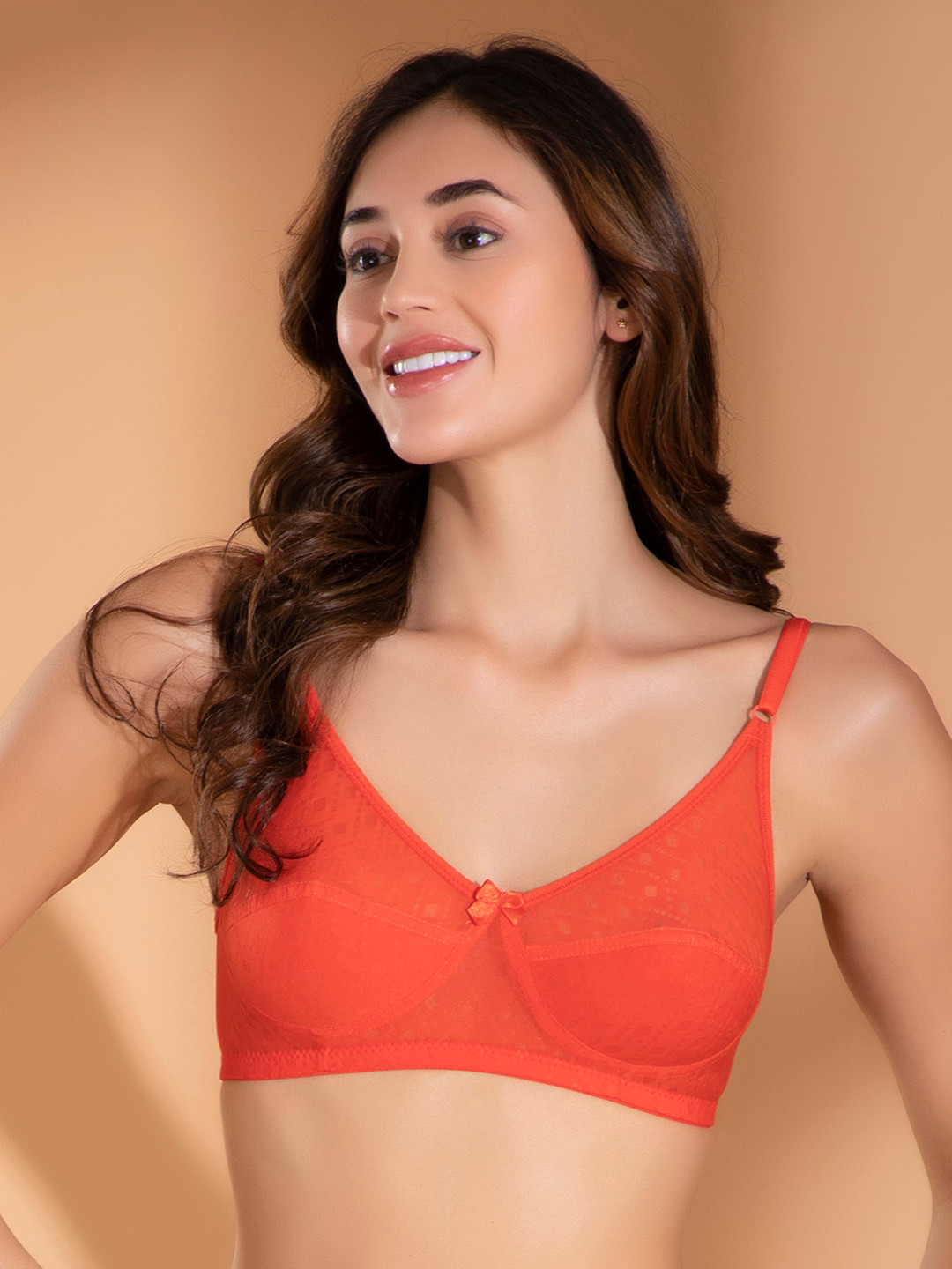 Clovia Women Orange Solid Bra