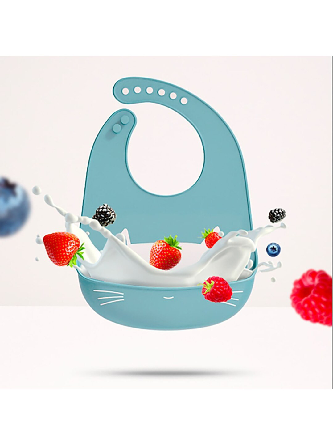 GUCHIGU Infant Kids Blue & White Printed Waterproof Bib