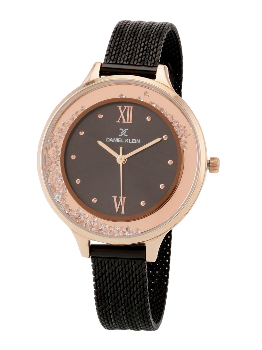 Daniel Klein Women Black Embellished Dial Analogue Watch DK 1 12524-6