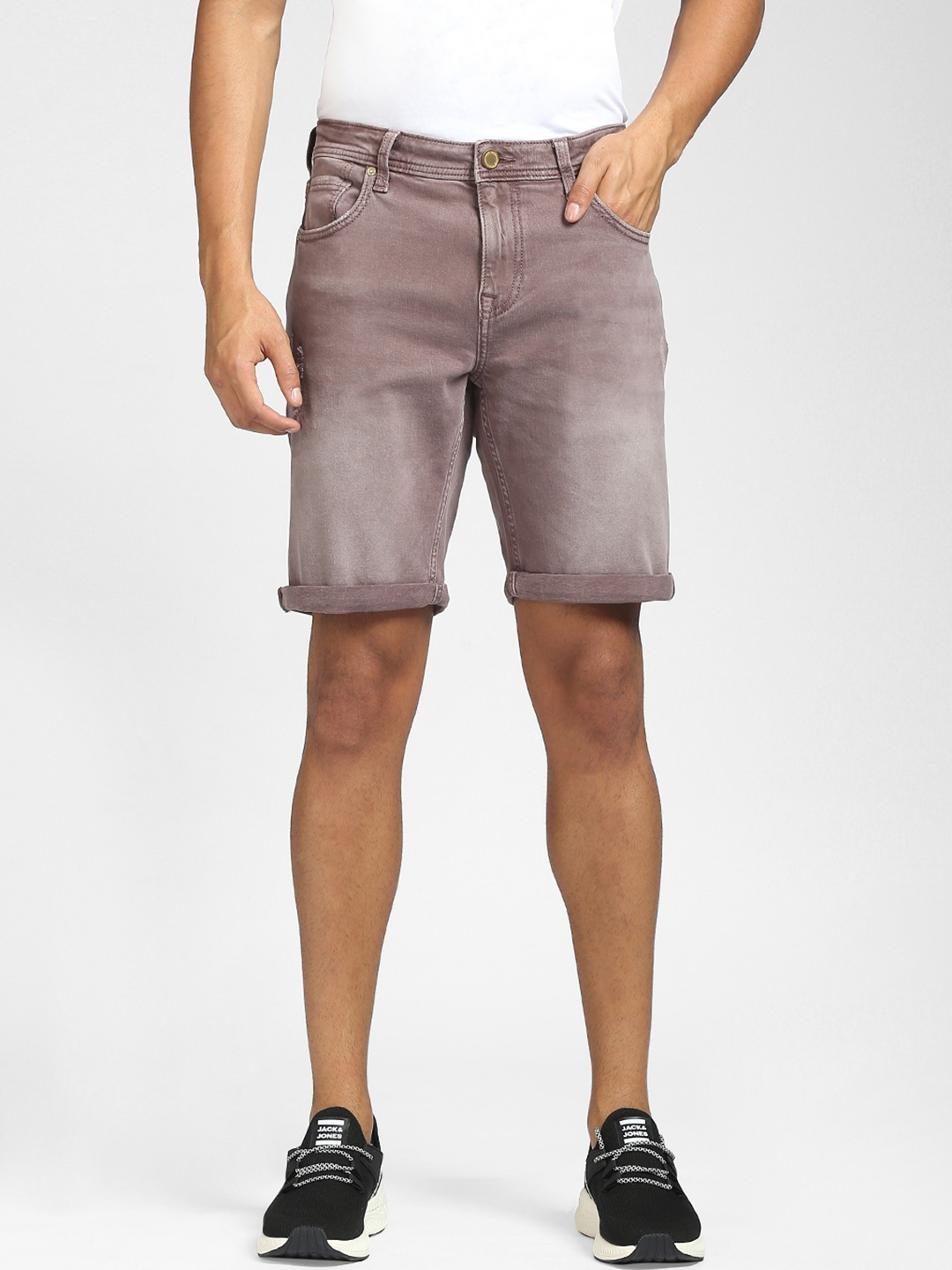 Buy Jack Jones Men Burgundy Low Rise Denim Shorts Shorts for Men 15225044 Myntra
