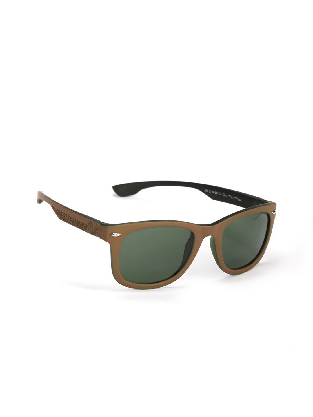 ENRICO Men Green Lens & Brown Wayfarer Sunglasses with UV Protected Lens