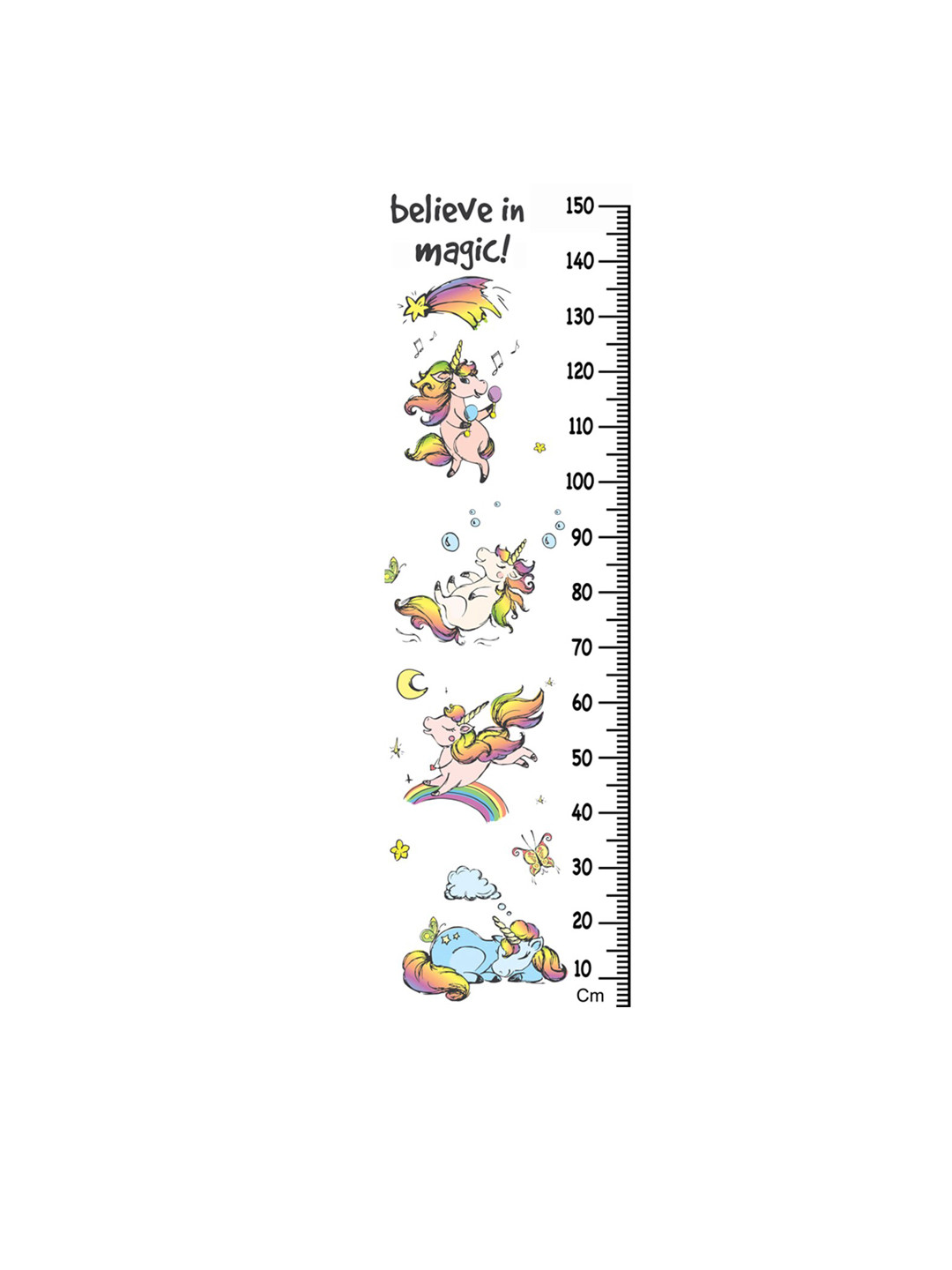 WENS Multicoloured Believe In Magic Height Chart Wall Decal