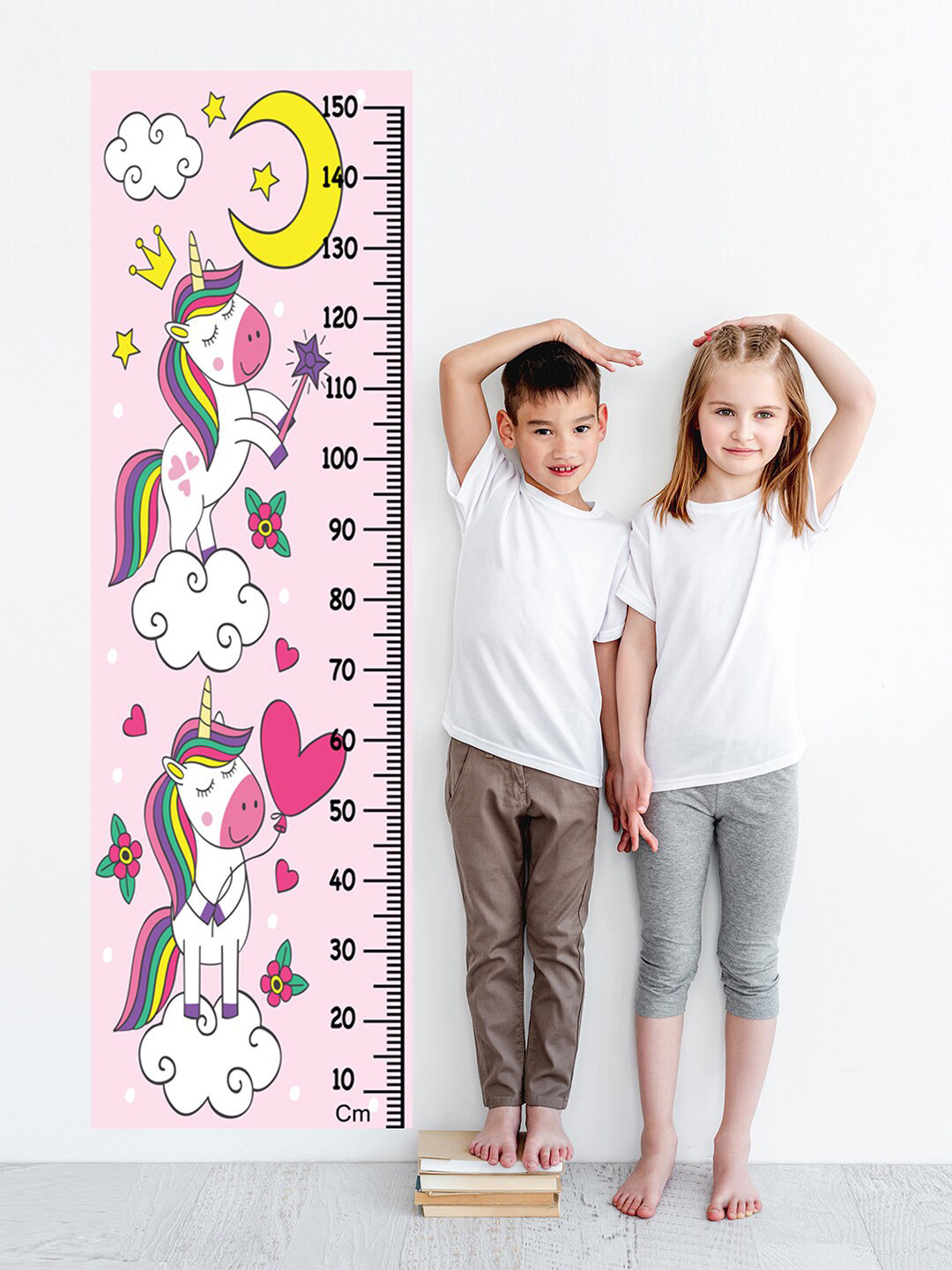 WENS Multicoloured Unicorn Lovers Height Chart Wall Decal
