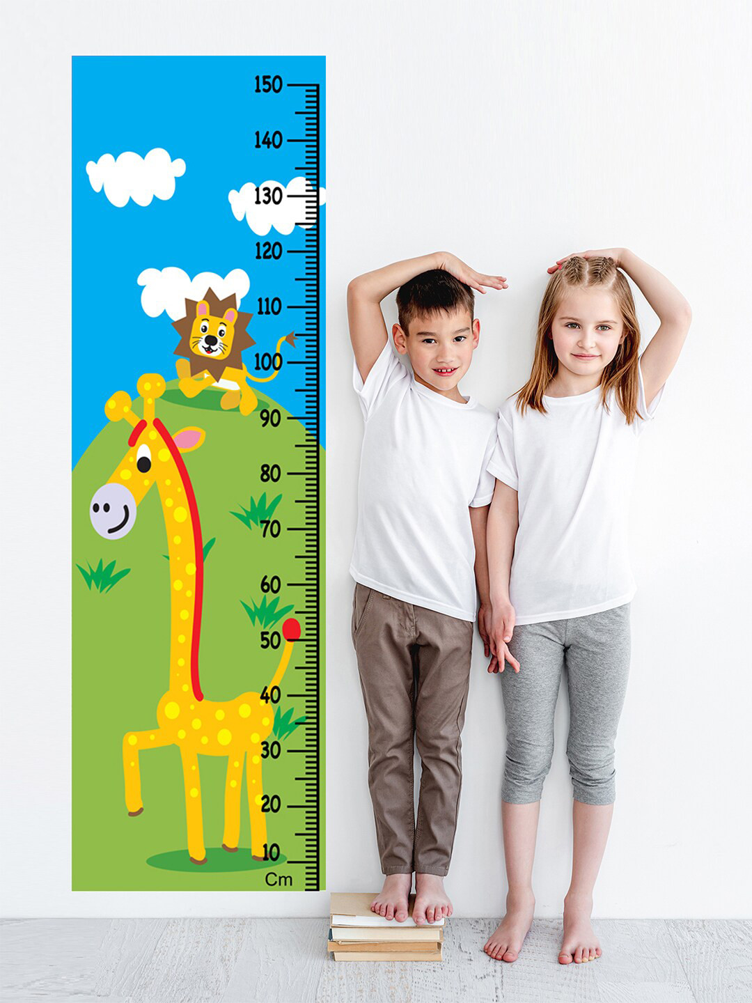 WENS Kids Multicoloured Jungle Height Chart Vinyl Wall Sticker