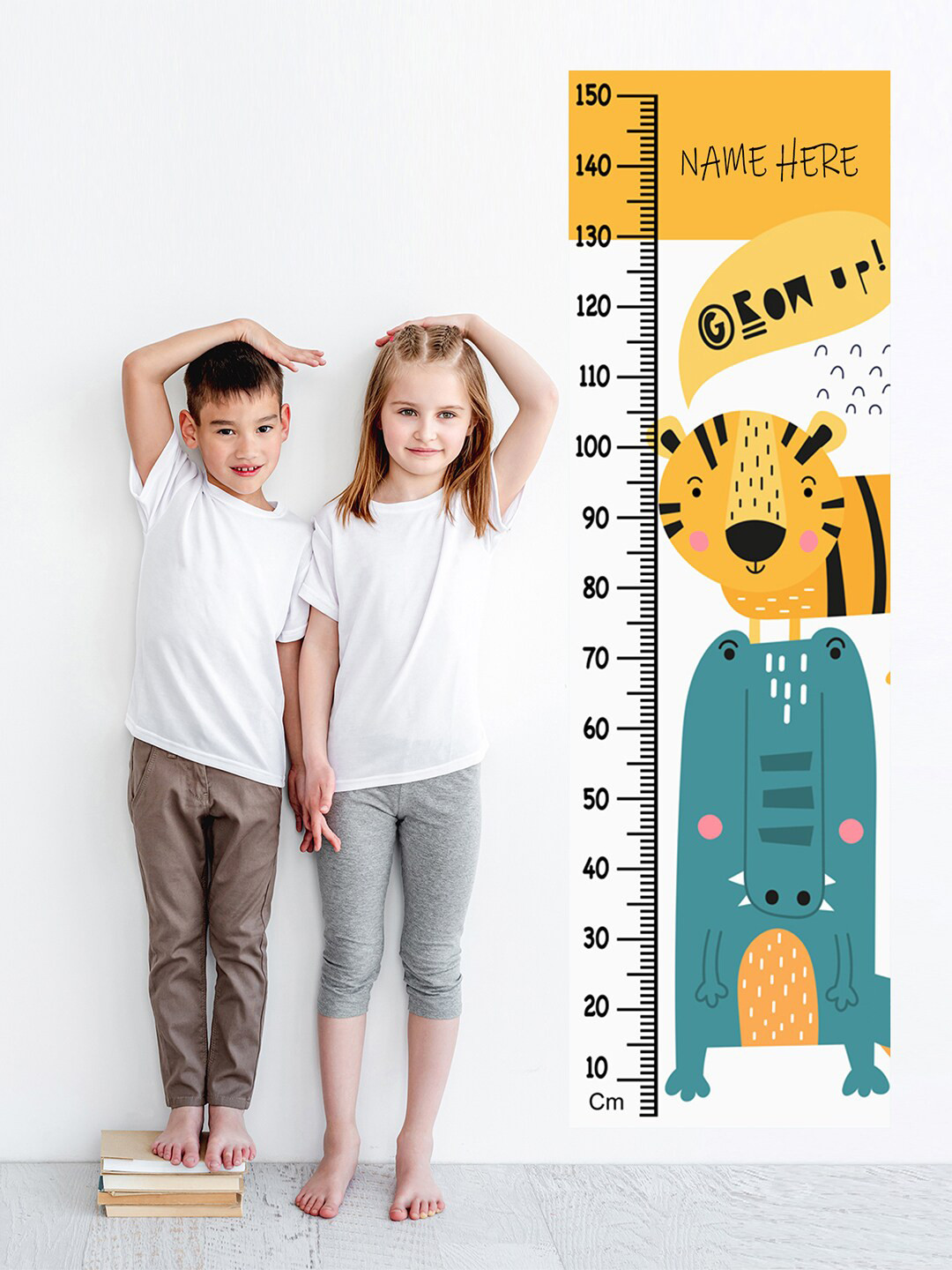 WENS Kids Multicoloured Animal Height Chart Vinyl Wall Sticker